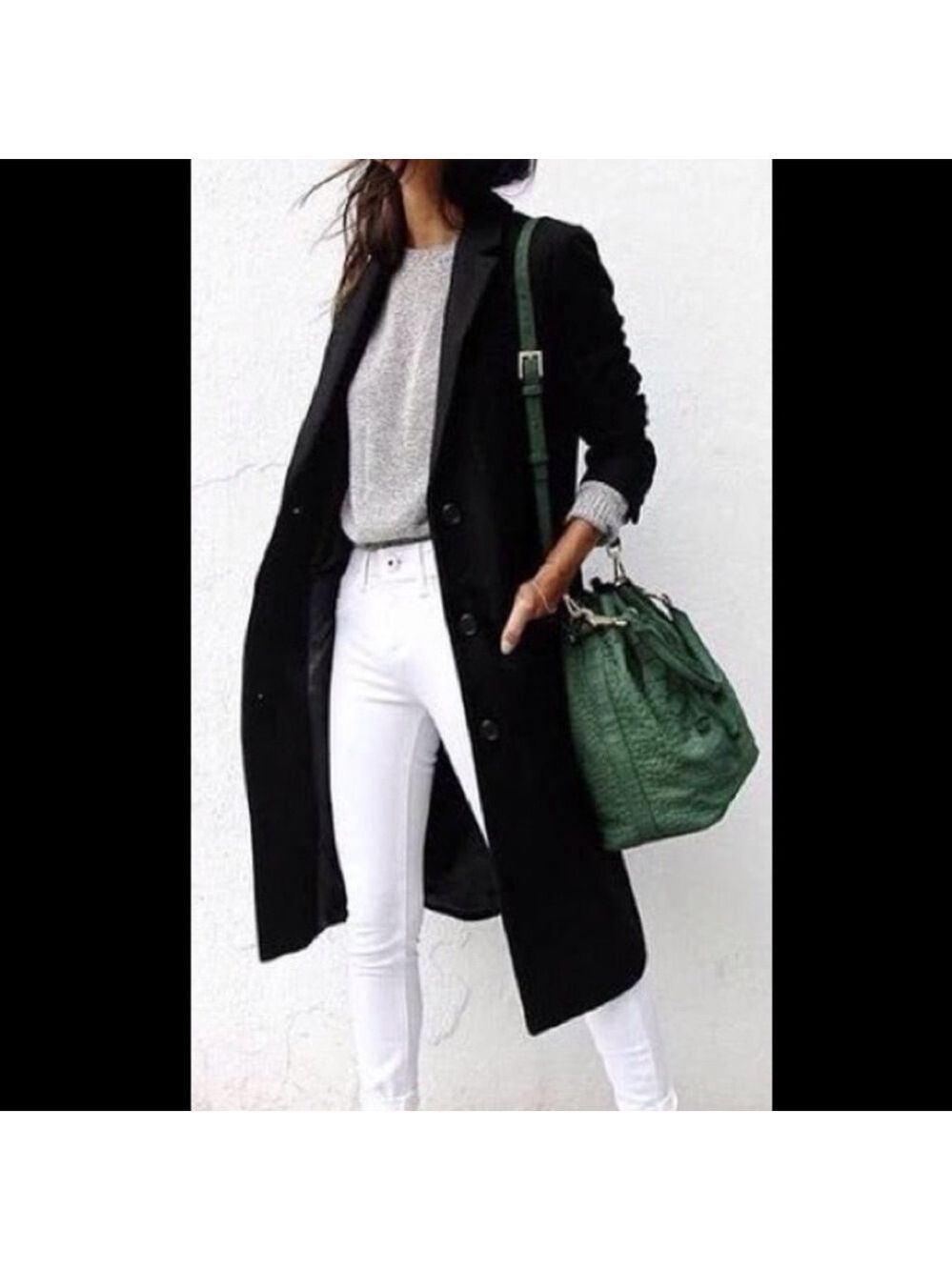 Vintage Cashmere Coat John Weitz Black Double-Breasted Cashmere long Coat